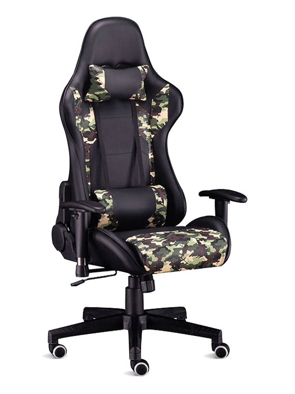 Verstelbare massage pc-computer racestoelen camouflagekleur gamingstoel 