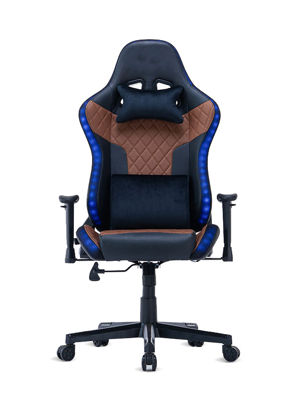 Goede kwaliteit verstelbare armleuning op maat gemaakte gamingstoel met rgb led-licht 