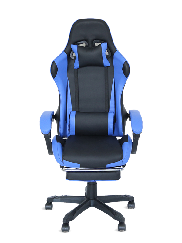 2021 Nieuwe computergamingbureaustoel met hoge rugleuning, blauw 